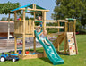 Jungle Hut | Wooden climbing frame with slide & clatter bridge