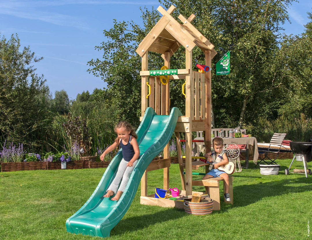 Jungle Totem | Wooden climbing frame with slide & picnic table