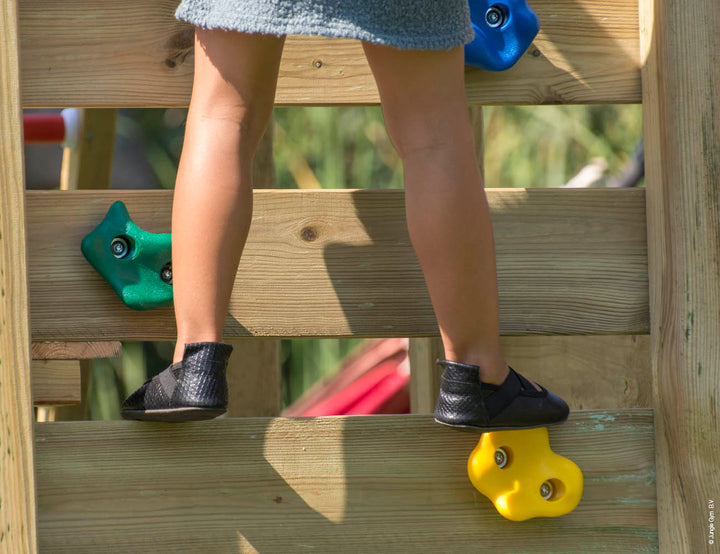 Jungle Lodge | Wooden climbing frame with swings & climbing net