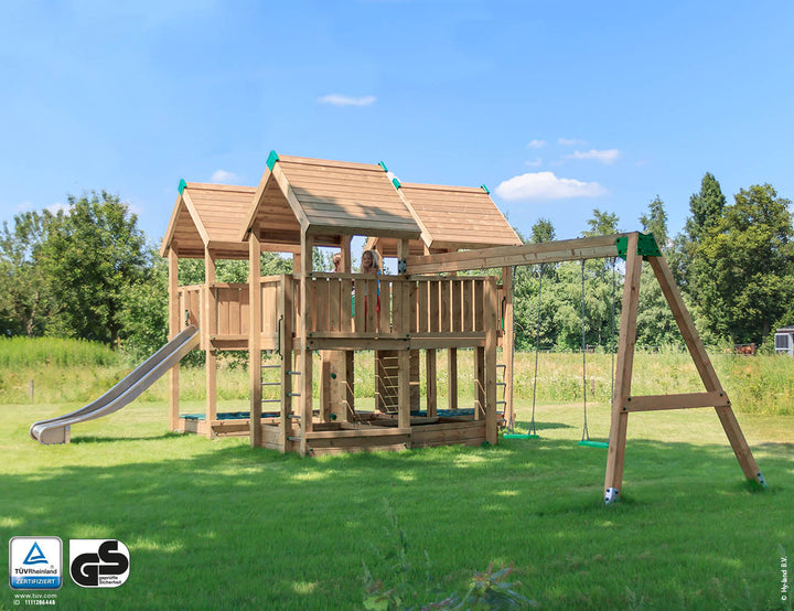 Wooden Professional Jungle Gym with Swing • Hy-land P8s