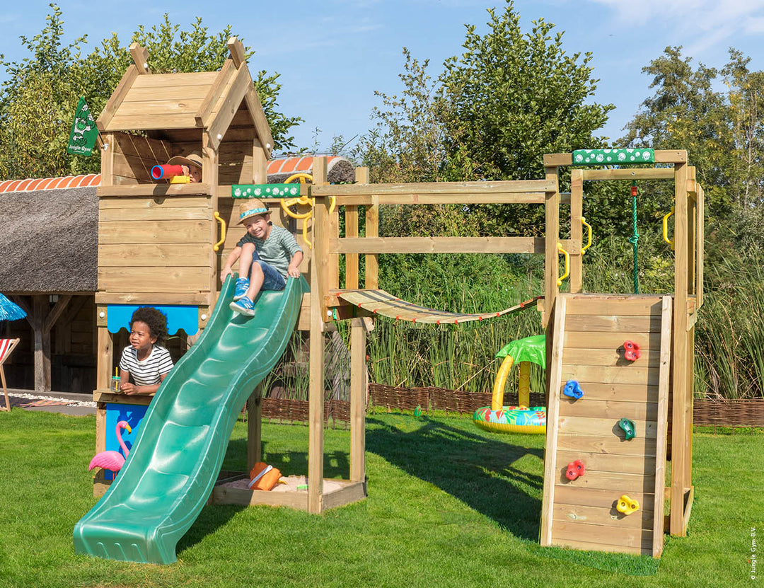Jungle Resort | Tower playhouse with slide & clatter bridge